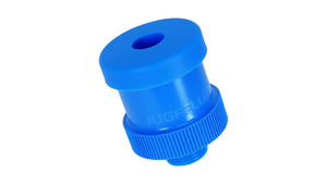 Jugfellow Universal Adapter connecting common camp water containers to a 55 mm round-base rechargeable water pump.